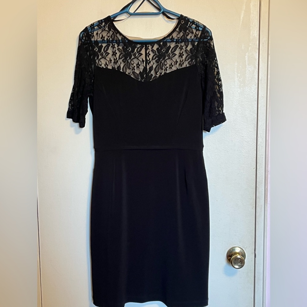 Donna Ricco Black Lace Cocktail Dress Size 6